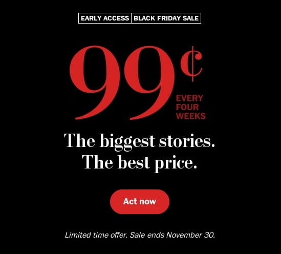 The Washington Post had one of the best Black Friday advertising campaigns.